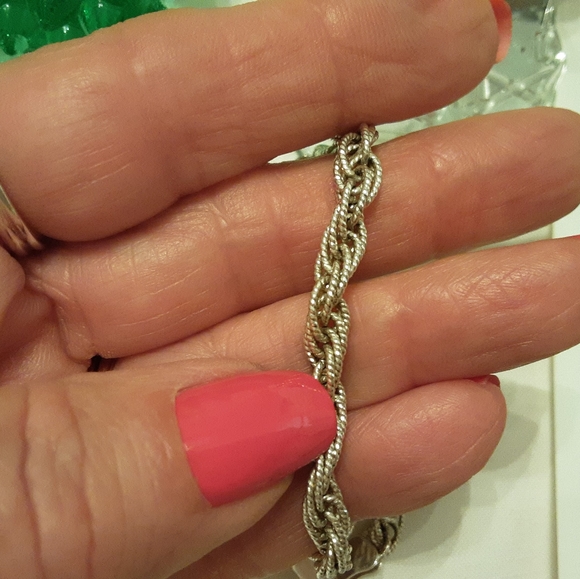 VTG. 1980'S ITALIAN SOLID 925 STERLING DIAMOND CUT ROPE BRACELET 7.5" 12 GRAMS - Picture 4 of 16